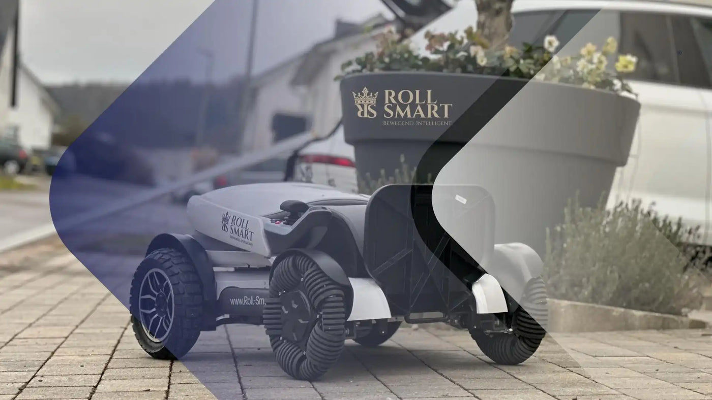 Ein weißer autonomer Roboter mit einzigartigem Raddesign.