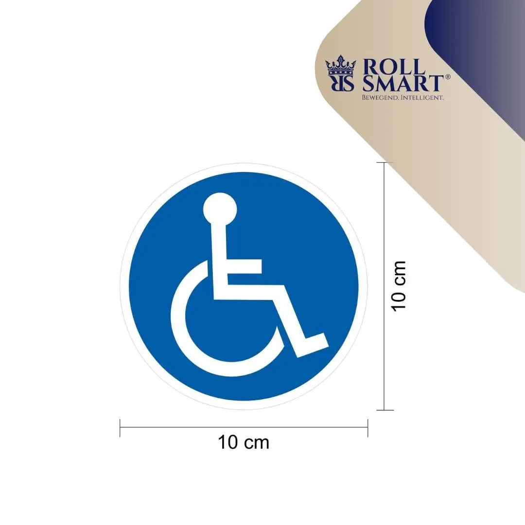Aufkleber rollstuhl behindertengerecht fahrzeug außen blau