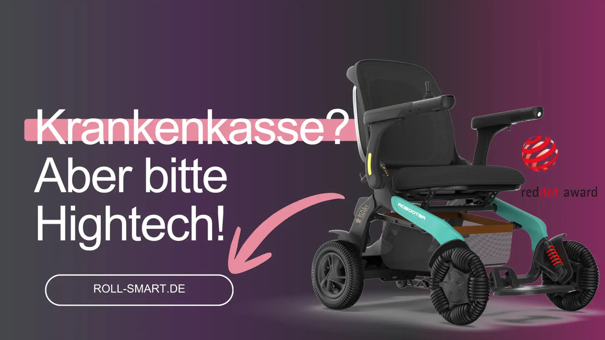 Elektrorollstuhl in Teal und Schwarz mit modernem Design und robusten Rädern