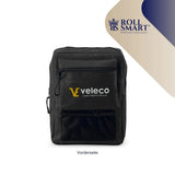 Schwarze roll smart® medizinische arztentasche mit frontreißverschlusstasche und veleco by roll logo leben einfacher