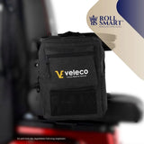 Schwarze veleco by roll smart medizinische tasche mit gelbem logo, mesh-tasche und mehreren reißverschlüssen für leben einfacher