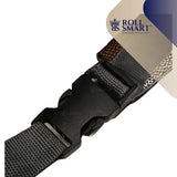 Schwarzer roll smart® nylongurt mit robustem kunststoffverschluss und strukturierter webung für veleco by roll armlehnentasche
