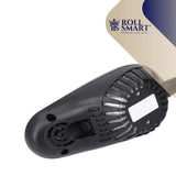 Schwarzer roll smart classic und basic serie ventilator mit standard joystick controller und belüftetem gitter