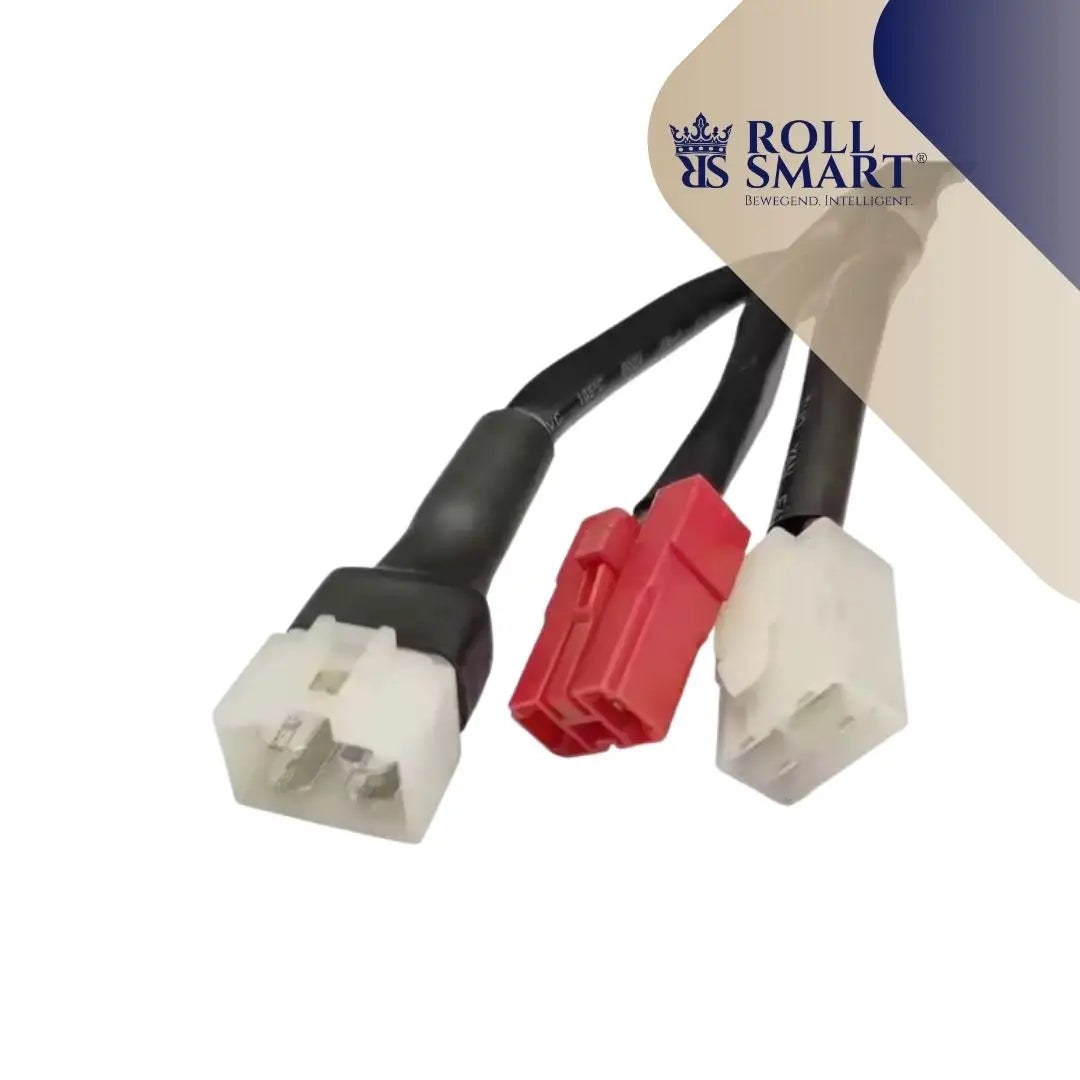 Roll smart joystick controller standard mit schwarzem kabel und drei anschlüssen in weiß und rot für bedienteil