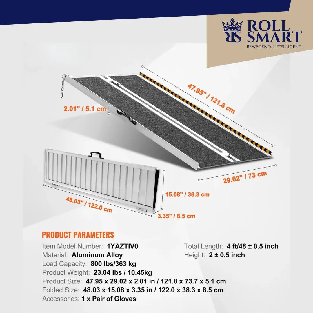 Roll smart klapp rampen aluminium faltbare rampe, - Länge