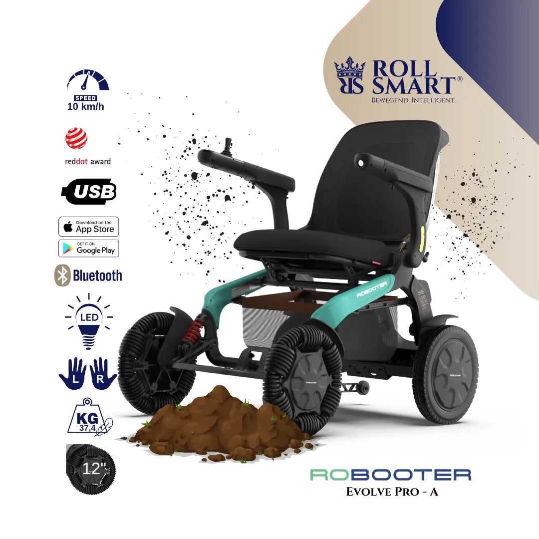 Roll smart robooter evolve pro-a, elektro-falt-rollstuhl,